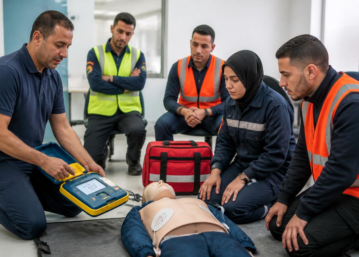تدريب عملي على الإنعاش القلبي واستعمال جهاز AED